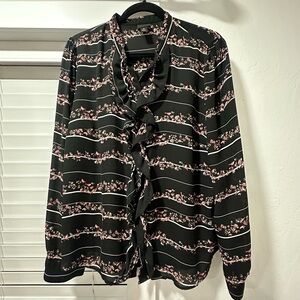 Worthington Ruffled Button Down Blouse